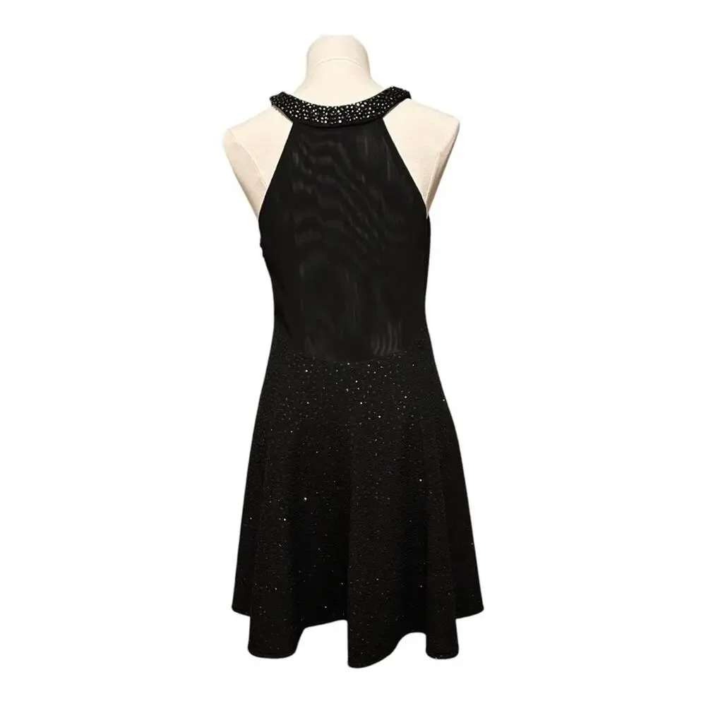 Betsy & Adam Black Sparkly Dress, Size 12, Beaded, Mini, Dinner, Gown, Prom - Picture 3 of 12
